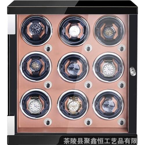 Automatic Watch Winders Box Carbon Fiber Watch Winder 12 Epitopes Rotator Luxury Rotating Winding Display Storage Box LED Light