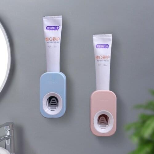Automatic Toothpaste Dispenser Wall Mounted Bathroom Toothpaste Squeezer Household Dustproof Storage Holder Bathroom Accessories