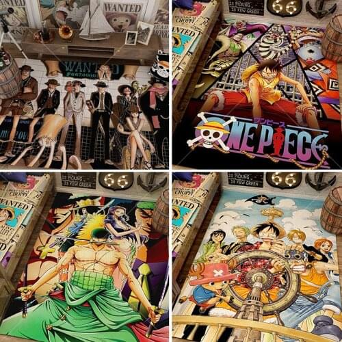 Large Cartoon\Animation Carpet One Piece Movie 3D Printed Rugs Area Rugs Soft Crystal Velvet Anti-slip Mat Kids Bedroom Decor A1