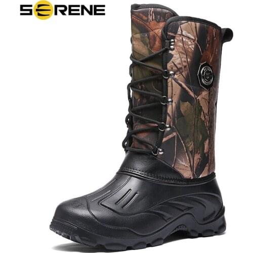 SERENE Brand Winter Mens Boots Warm Boot With Velvet Non-Slip Snow Boots Waterproof Slip-Resistant Winter Shoes Plus Size 40-46