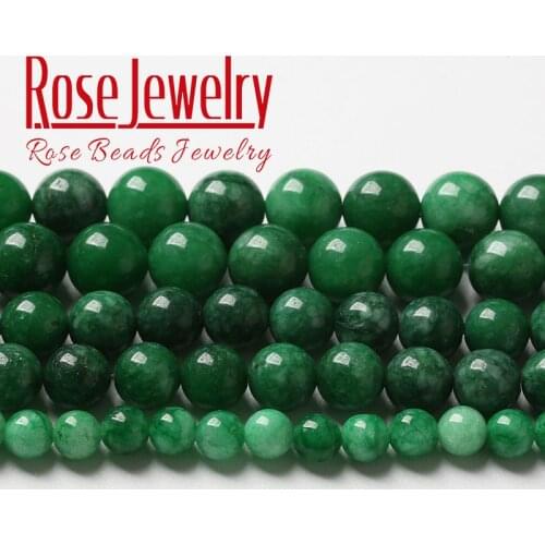 Natural Green Lace Jades Beads Round Loose Stone Beads For Jewelry Making DIY Bracelets Accessories 4 6 8 10 12 14MM 15" Strand