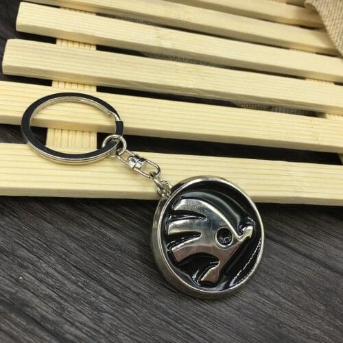 Black Standard Skoda Keychain Personalized Gift Metal Epoxy Car Standard Keychain