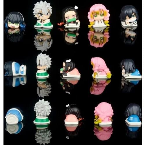 Demon Slayer Figure Kamado Tanjirou Kamado Nezuko Anime Toy Cartoon Model Doll Gift For Children 5pcs/set