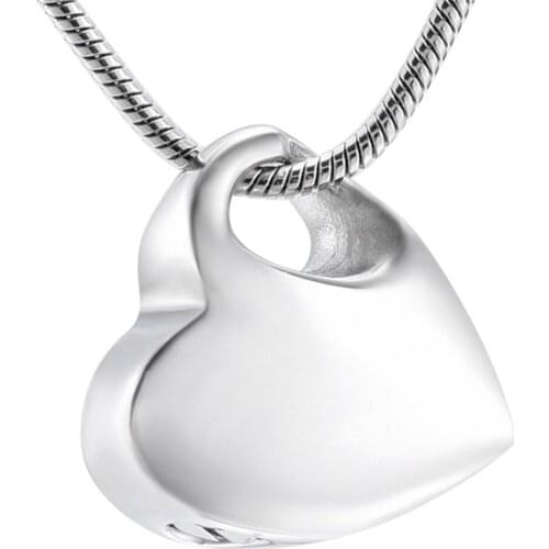 Mini Stainless Steel Glossy Heart Cremation Urn for Necklace Earring Dangle