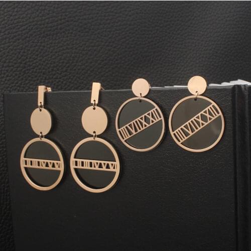 Personality Fashion Stainless Steel Jewelry Long-Style Drop Newest Rose Gold Color Earrings Joker For Woman And Girl EEDZBDBA