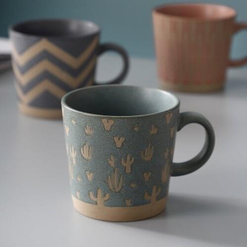 Ins Nordic creative ceramic cup simple office tea cup couple water cup home coarse Ceramic Mug Coffee Cup