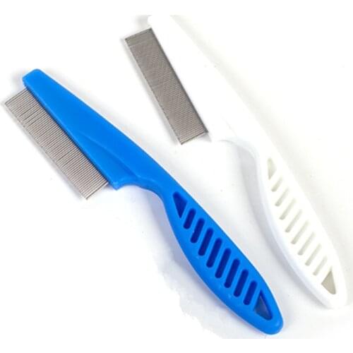 Cat Dog Metal Nit Head Hair Lice Comb Fine Toothed Flea Flee Handle For Pet Use Scalp Brush