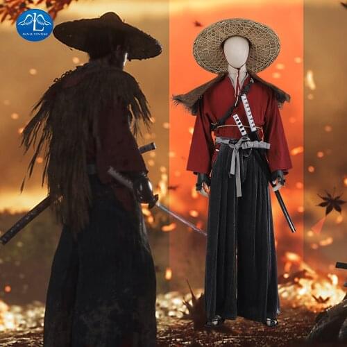 Ghost Of Tsushima Jin Sakai Cosplay Costume Game Carnival Halloween Costumes Cosplay Japan Samurai Warriors Outfit Accessories