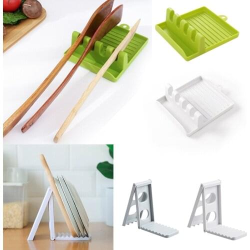 Kitchen Utensil Rest Spatula Holder Rack Spoon Tableware Draining Shelf Heat Resistant Pot Lid Storage Shelves Cooking Tools