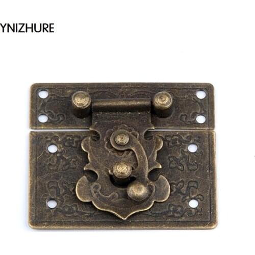 10pcs 55*45mm antique vintage style Brass Hardware Vintage Bronze Wooden Box Cabinet Toggle Latch Hasp Antique