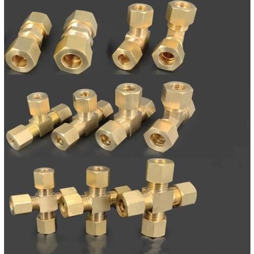 Brass Ferrule Pipe Fitting Adapter Textile Machine Accessories Thickened Joint Connector Fit 6/8/10/12mm Tube OD