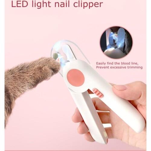 2021 new pet nail clipper for cats and dogs with LED light nail trimmer small pet nail beauty cleaning tool