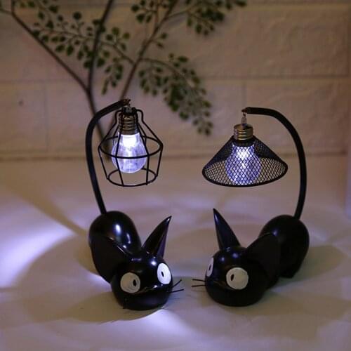 Miyazaki Hayao Magic Gigi Cat Led Night Light Kikis Delivery Service Cat Action Figures Doll Toy Home Crafts Kids Xmas Gifts