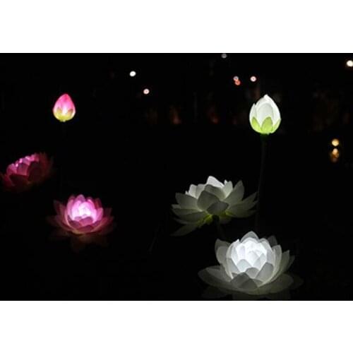 Outdoors Waterproof Solar Light 3 Head Solar Lotus Lamp LED Light Lawn Ground Simulation Lantern Pole For Garden Decoration