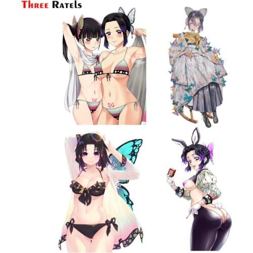 Three Ratels F584 Kochou Shinobu Tsuyuri Kanao Kimetsu No Yaiba Car Hood Sticker Wallpaper Decal
