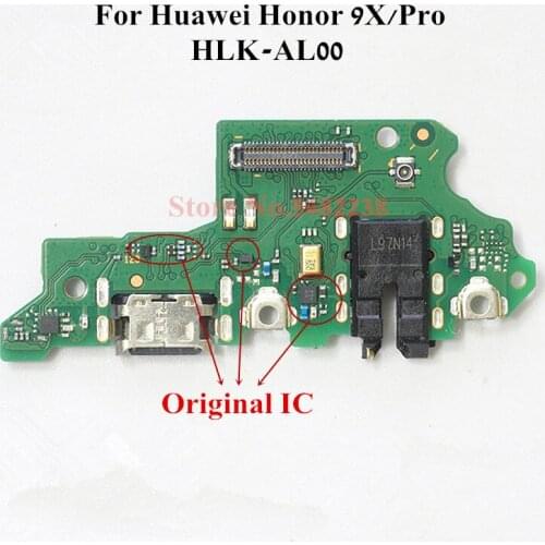 Original Charger Board For Huawei Honor 9X 9Xpro Pro HLK-AL00 USB Charging Port Dock Flex Cable With Microphone Headphone Jack