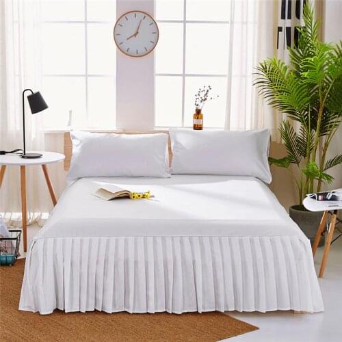 European Pleated Bed Skirt Solid Color Twin Queen King Size Bed Cover Dustproof Breathable Mattress Cover Shirts Bed Linens