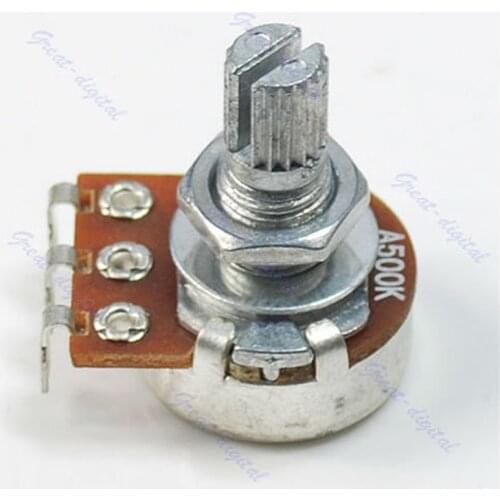 A500K Potentiometer Splined Pot Electric Guitar Bass Effect Amp Tone Volume 15mm Shaft Parts