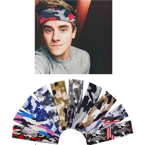 Headband Outdoor Cotton Sweat Band Yoga Running Tennis Headscarf Silicone Anti-slip HairBand Soft Camo Floral Sport Sweatband