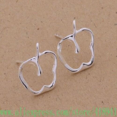 Silver Plated earrings , Silver Plated fashion jewelry , bright apple /edoamuva beqajvxa AE208