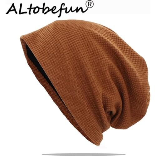 ALTOBEFUN Autumn And Winter Hats For Women Solid Design Ladies Hat Brand Skullies And Beanies Thin Men Hat Unisex AHT175