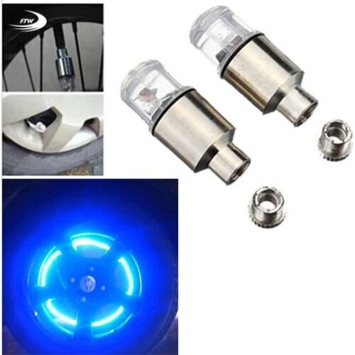 2PCS Firefly Spoke LED Wheel Valve Stem Cap Tire Motion Neon Light Lamp For Bike Bicycle Car Motorcycle