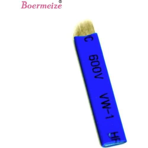 Tattoo Maquiagem 100Pcs 14P Sterilized Stainless Steel Permanent Makeup Needles For Eyebrow Lip Embroidery Microblading Supplies