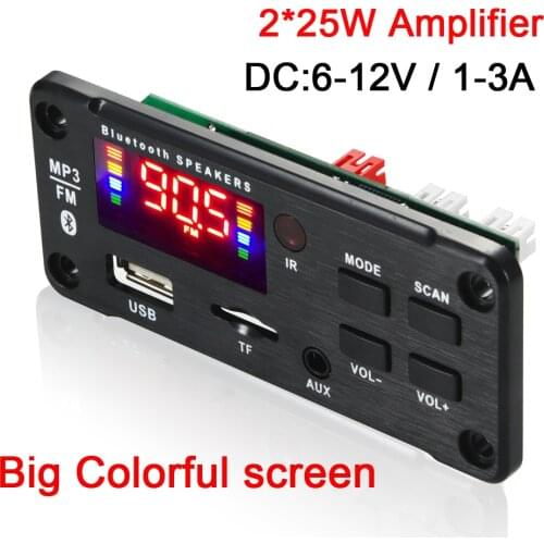 DC 5V 18V 50W Amplifier MP3 Decoder Board Bluetooth V5.0 Car MP3 Player USB Recording Module FM AUX Radio For Speaker Handsfree