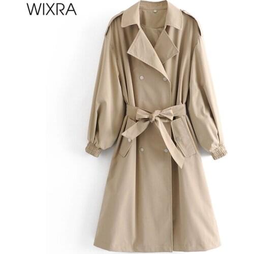 Wixra Womens Fashion Holiday Comfortable Trench Autumn Spring Professional OL Girls Outdoor Long Overcoats