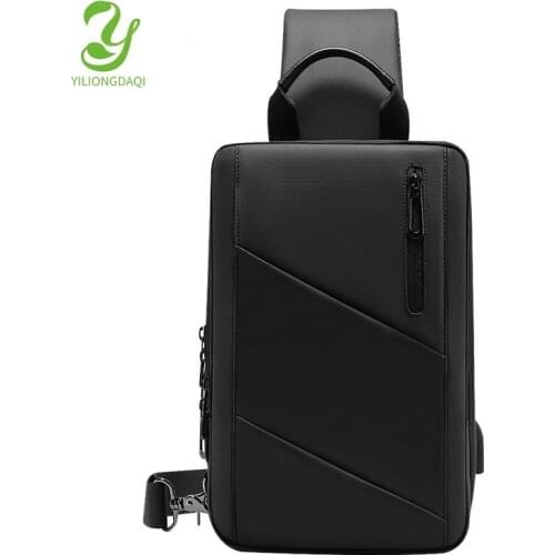 YILIONGDAQI Fashion Sling Bag Waterproof Smart Expandable Crossbody Chest Pack Business USB Charging Messenger Bag For Men