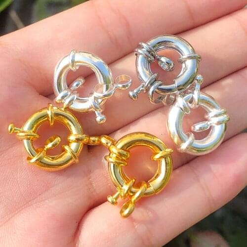 5pcs Copper Sailor Clasps Connector Fit Charm Bracelets End Clasps DIY Jewelry Making Findings Round Clavicle Necklace Clasp