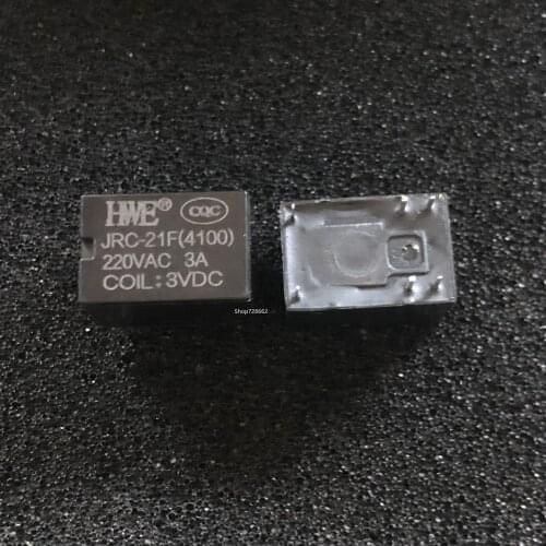 10pcs JRC-21F 4100 DC Mini Power Relay 6-pin PCB Mount Circuit Board Relays 3V 5V 12V Wholesale DropShip