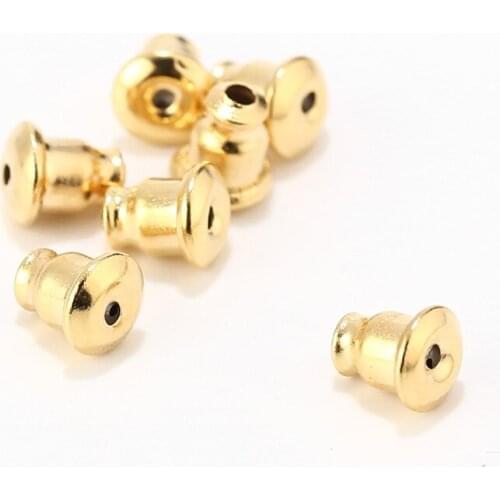 100pcs/lot stainless steel Earring Safety Backs Bullet Clutch Earring Stopper Back Earnut Nut Gold tone