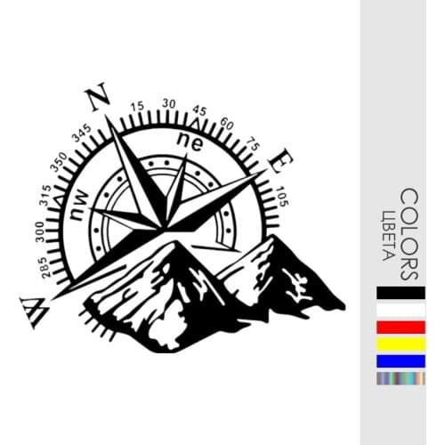 11210# 20/30/40 CM Vinyl Decal Mountain Compass Car Sticker Waterproof Auto Decors on Truck Bumper Rear Window