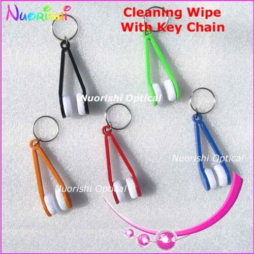 12pcs Microfibre Cleaning Wipe With Key Chain Cleaner for Optical Lens Glasses Sunglasses Eyeglass H302 Free Shipping