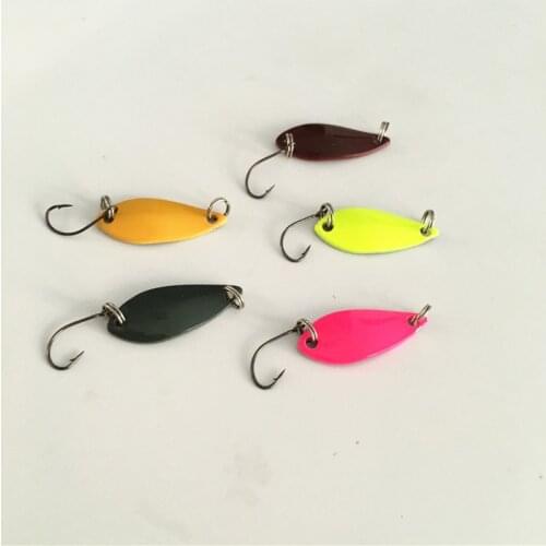 20pcs 3g spoon metal lure small spinner fishing single hook Salon,Bass,Pike Killer Fishing,Spinner Baits Colorful Spoon Lures