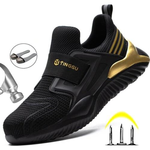 2020 Lightweight Mens Safety Shoes Work Boots Steel Toe Work Shoes Sneakers Breathable Safety Boots Men Indestructible Shoes
