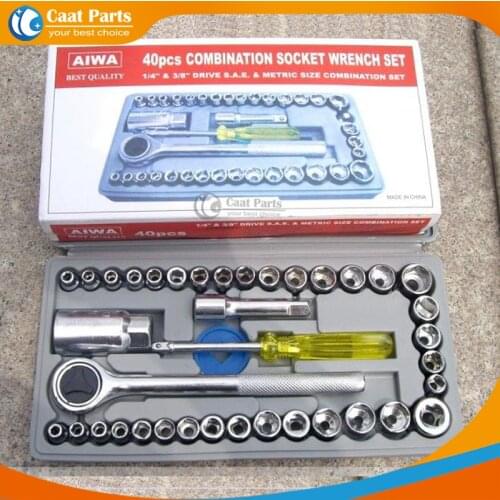 40pcs/Lot, Automobile Motorcycle Tool Box Set Socket Wrench Sleeve Suit Hardware Auto Car Repair Tools, high-quality