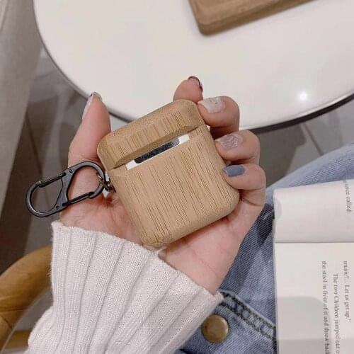 For AirPods Bamboo Case Wood Earphone Earpods Cover for AirPod Wireless Bluetooth Case for Apple Airpods Case