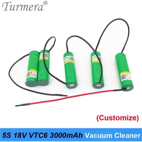 Turmera battery 5s 18v 21v 18650 vtc6 3000mah battery soldering battery for vacuum cleaner and screwdriver battery customized OC