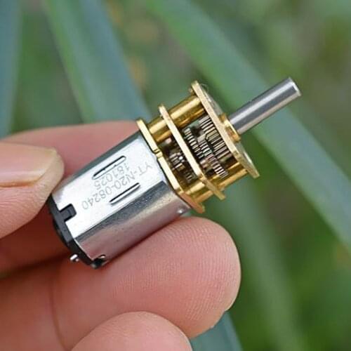 DC 5V 9V 12V Quiet High Torque N20 Geared Motor 38rpm-75rpm Slow Speed Precision All-steel Gearbox 1KG.cm DIY for Smart Car