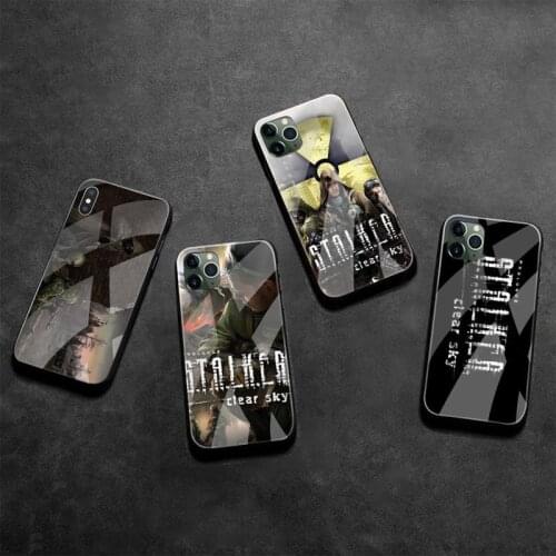 CUTEWANAN stalker clear sky Game Pattern Phone Case Tempered Glass For iPhone 11 Pro XR XS MAX 8 X 7 6S 6 Plus SE 2020 case