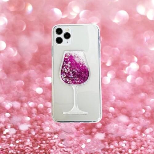 Fashion Bling Glitter Star Liquid Quicksand Wine Glass Clear Case Cover For Iphone 12 Mini 11 Pro XS Max XR X 8 7 6 6S Plus SE