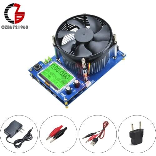 150W 10A Type-C LCD Digital Electronic Load Tester Voltmeter Ammeter Wattmeter Battery Capacity Indicator Buzzer Alarm USB Fan