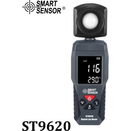 Digital Lux meter Light Meter 3 Range Photometer Light Detector Spectrometer Meter 1-200,000 High Low Alarm Luminometer ST9620