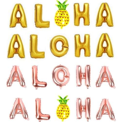 Rose gold 16inch letters balloons Happy Birthday Party Decorations Kids gold leaf pineapple wedding shower Surprise globos