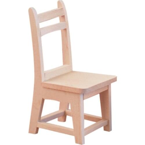 1:12 Wooden Small Chair Dollhouse Miniatures Furniture Model Dining Room