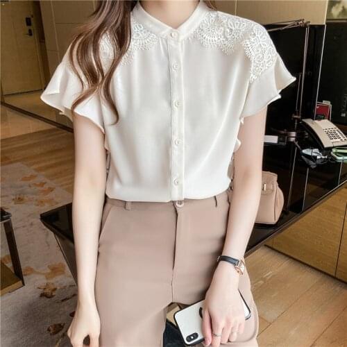 Cheap wholesale 2021 spring summer autumn new fashion casual chiffon women shirt woman female OL button up shirt Py1417