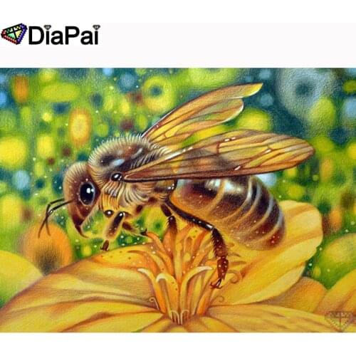DIAPAI 100% Full Square/Round Drill 5D DIY Diamond Painting "Flower bee" Diamond Embroidery Cross Stitch 3D Decor A21588