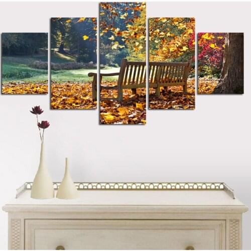 Free shipping print park tree long stools landscape canvas is decorated for living room hotel home decoration wall poster FA167